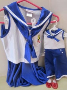 Kit's sailor pajamas with slippers, Girl size one piece