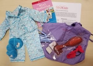 hair care kit with pajamas and book